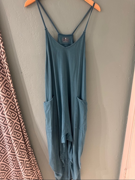 FP Movement by Free People Pants - FP Movement by Free People Teal Blue Slouchy Jumpsuit Romper with Pockets